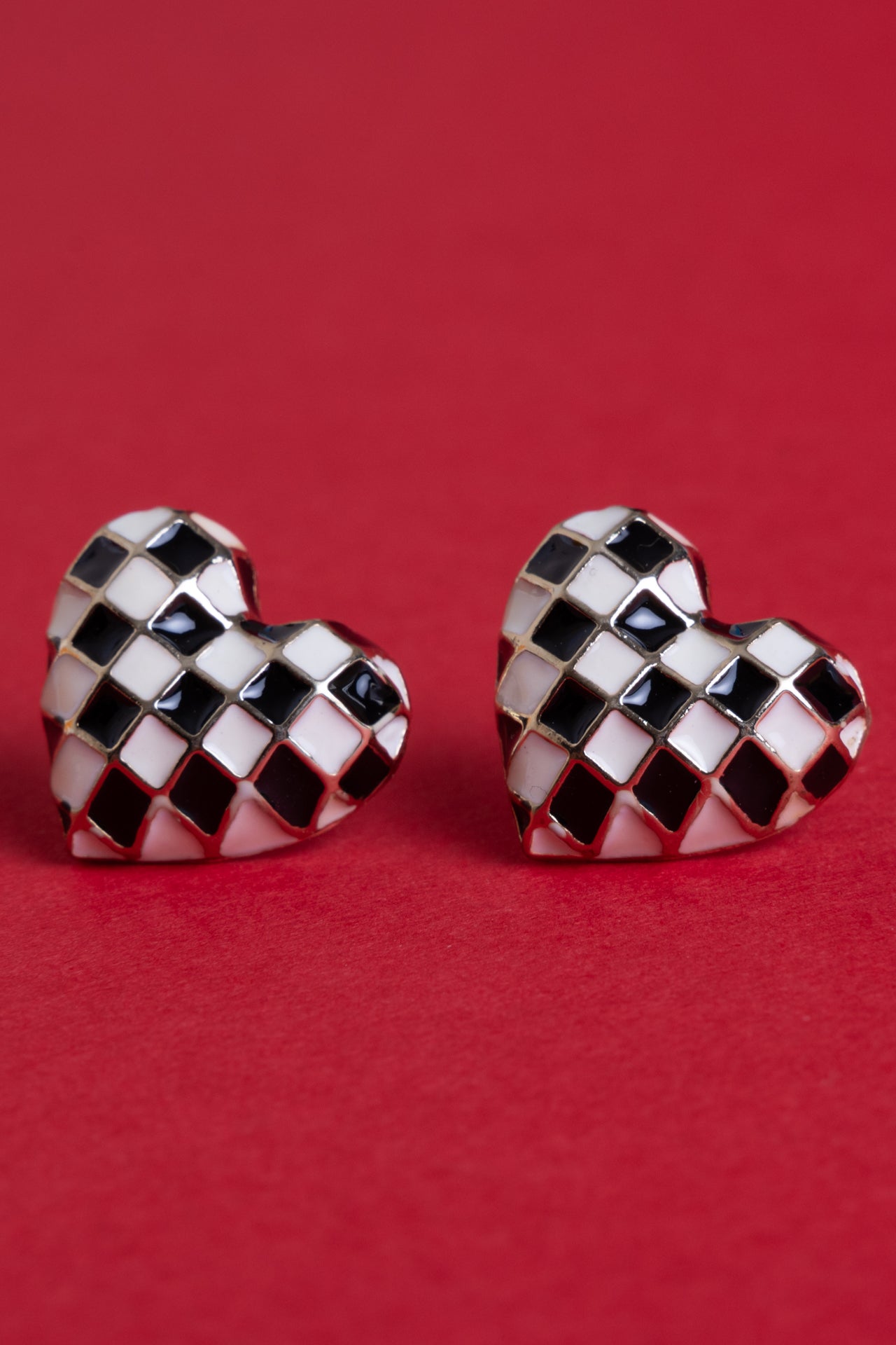 Brincos Coração Checker